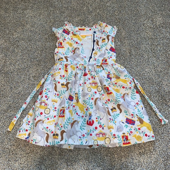 Mini Boden White Dress with Colorful Print - Picture 1 of 1